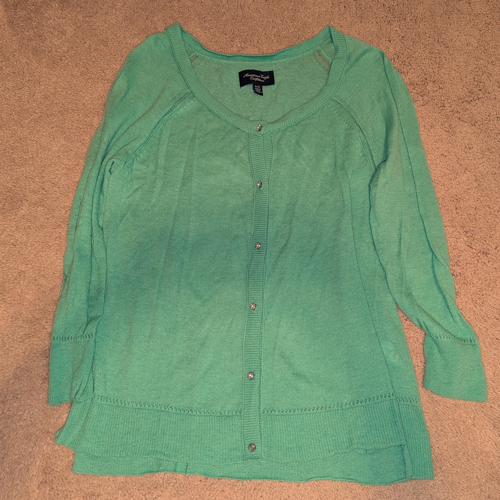 American Eagle Outfitters Green Cardigan
